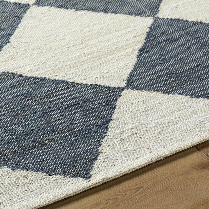 Wilfredo Transitional Checkered Jute Area Rug