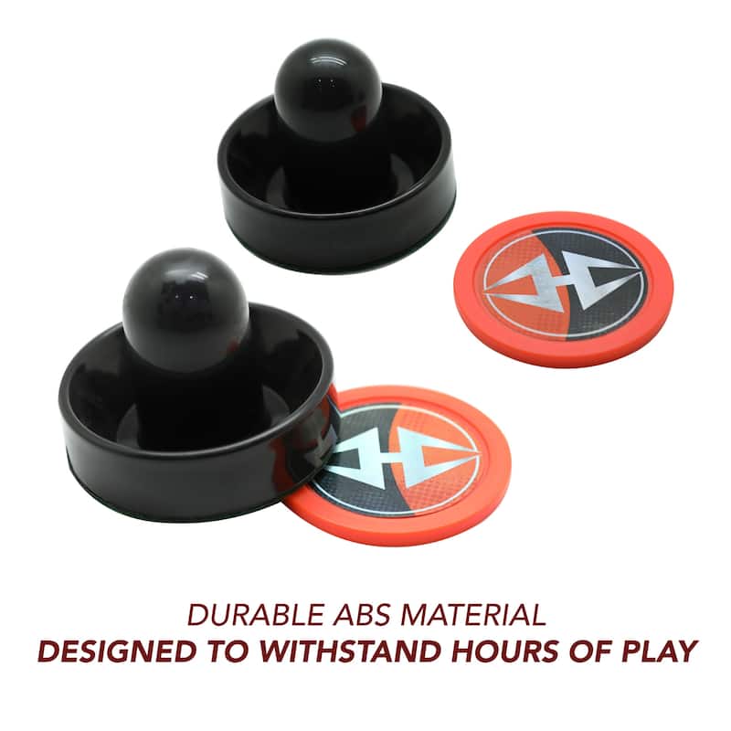 Hathaway Air Hockey 3-in Strikers and 2.5-in Pucks - Black and Orange