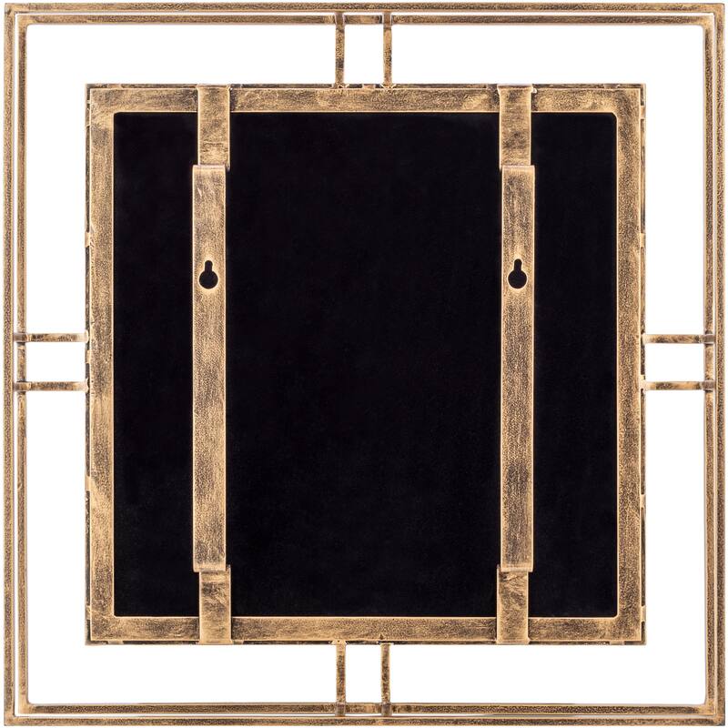 Estaa Traditional Square Gold Frame Mirror - 18"H x 18"W