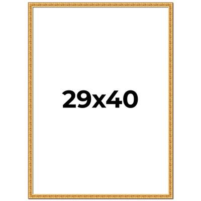 29x40 Frame Gold Real Wood Picture Frame Width 1 inches | Interior