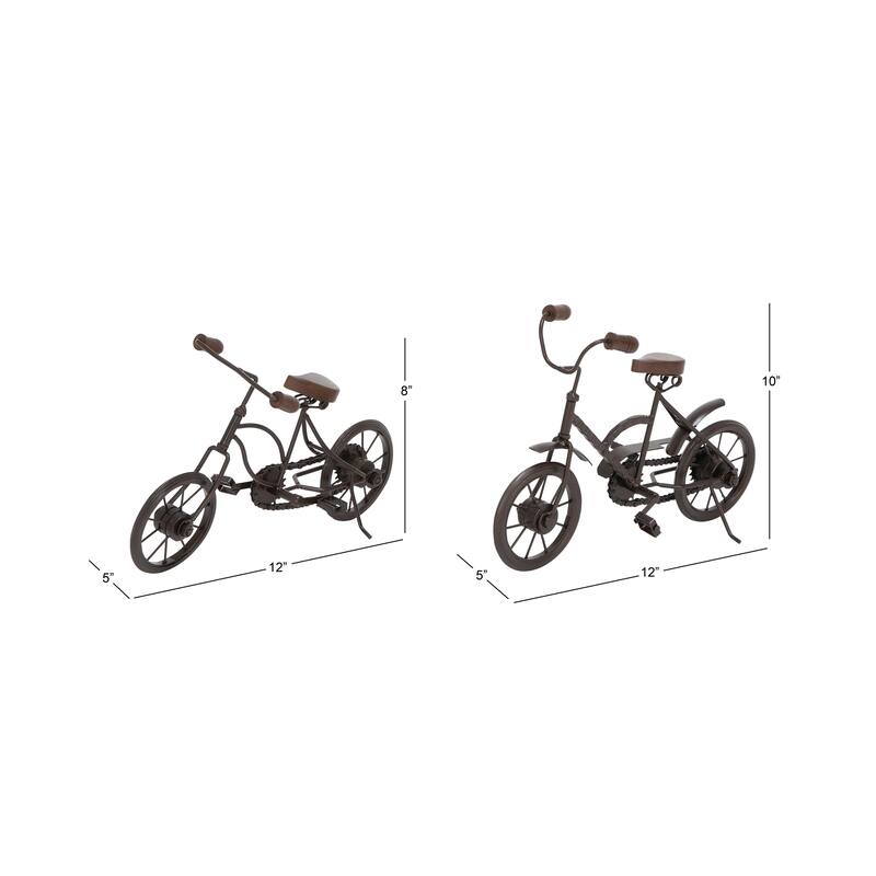 Metal Bike Sculpture - Set of 2 Black - Roche River Decor