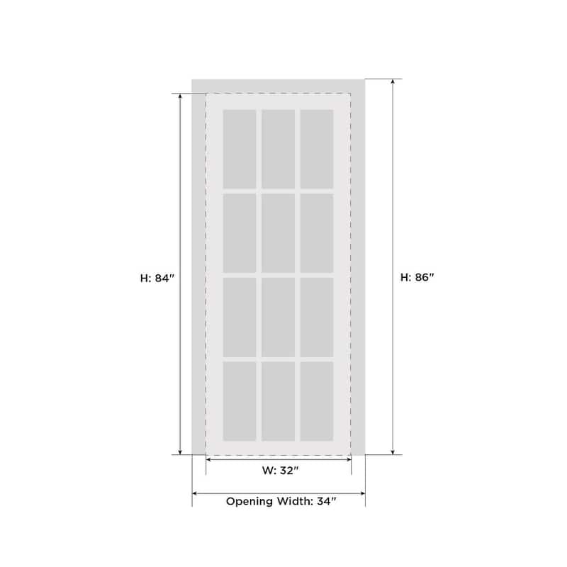 SartoDoors Veregio 7412 | Interior French Doors French Door | Solid Wood w/ Glass | Slab Only | 18x80, Antracite