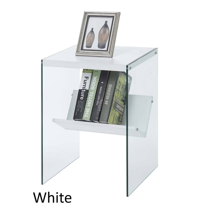 Convenience Concepts SoHo Glass End Table with Shelf
