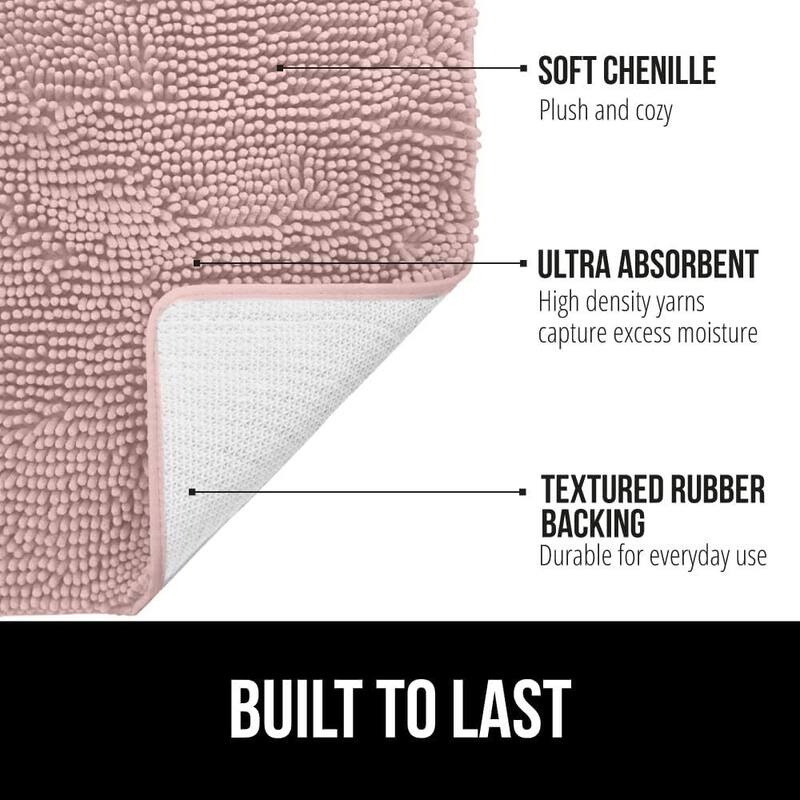 Thick Soft Absorbent Chenille, Rubber Backing