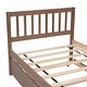 preview thumbnail 4 of 7, Twin Size Platform Bed with Trundle Bed, Wooden Twin Bed Frame with Headboard and Solid Wood Slats Support for Kids,Teen,Adult