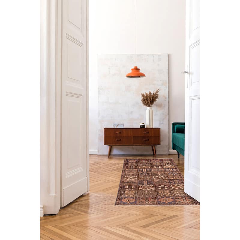 ECARPETGALLERY Hand-knotted Kayseri Vintage Brown Wool Rug - 4'3 x 8'10