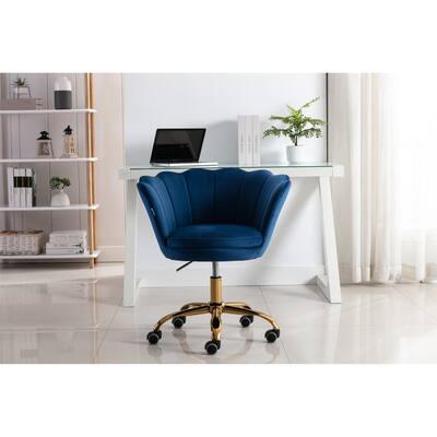 GZMR Velvet Swivel Office Shell Chair