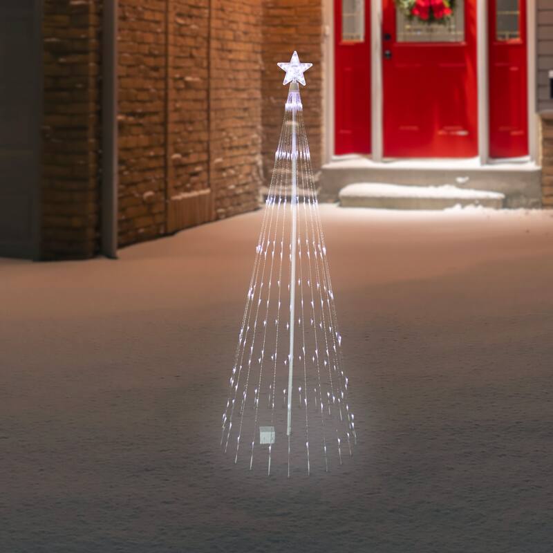 6' White LED Lighted Show Cone Christmas Tree Outdoor Decor