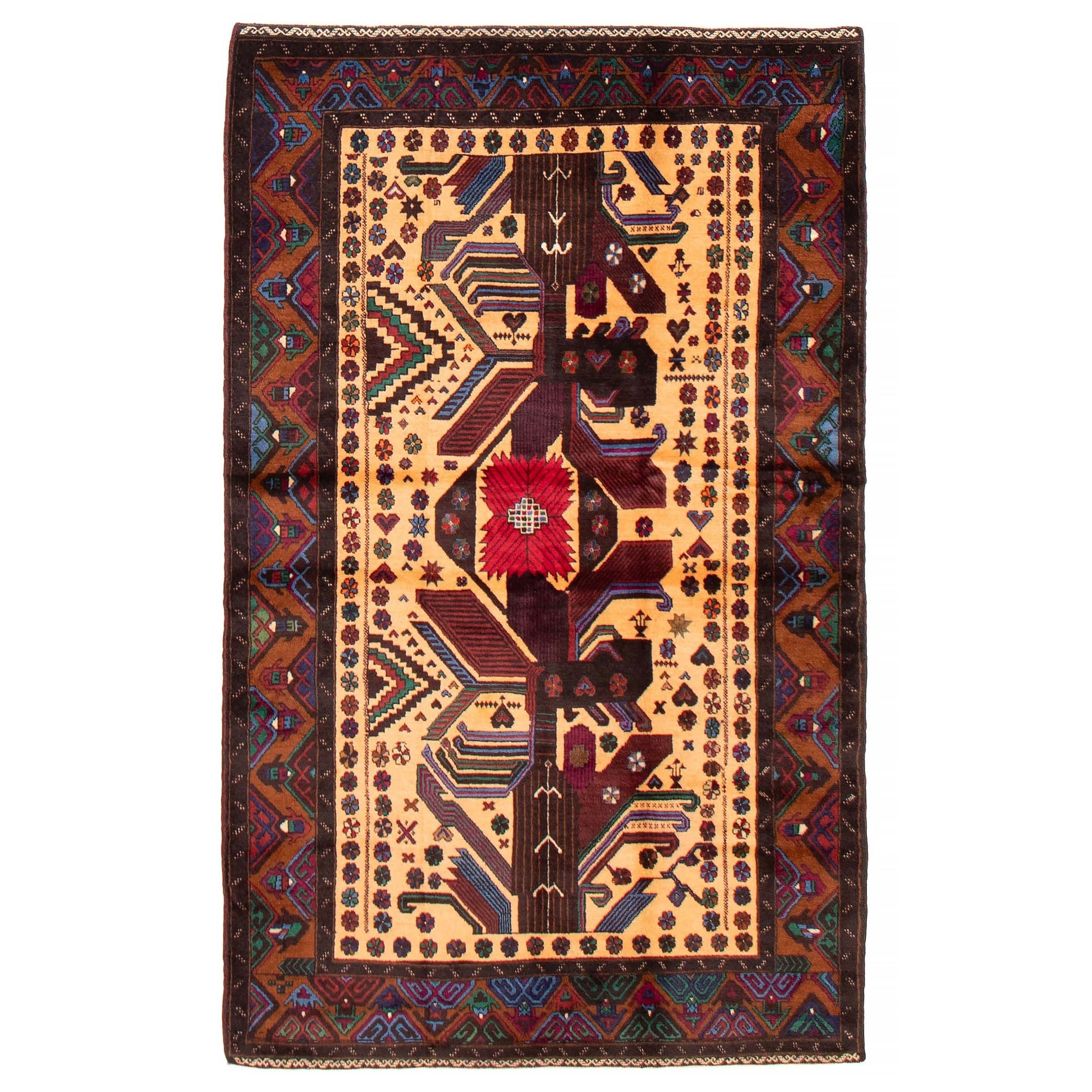 Teimani Beige Rug 3'10" x 6'8" - 3'10 x 6'8