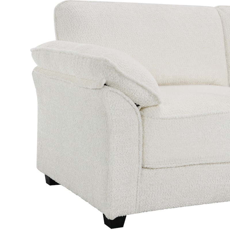 81" Chenille Modular Sectional Sofa 4-Seat Convertible Sleeper with Ottoman and Deep Seating