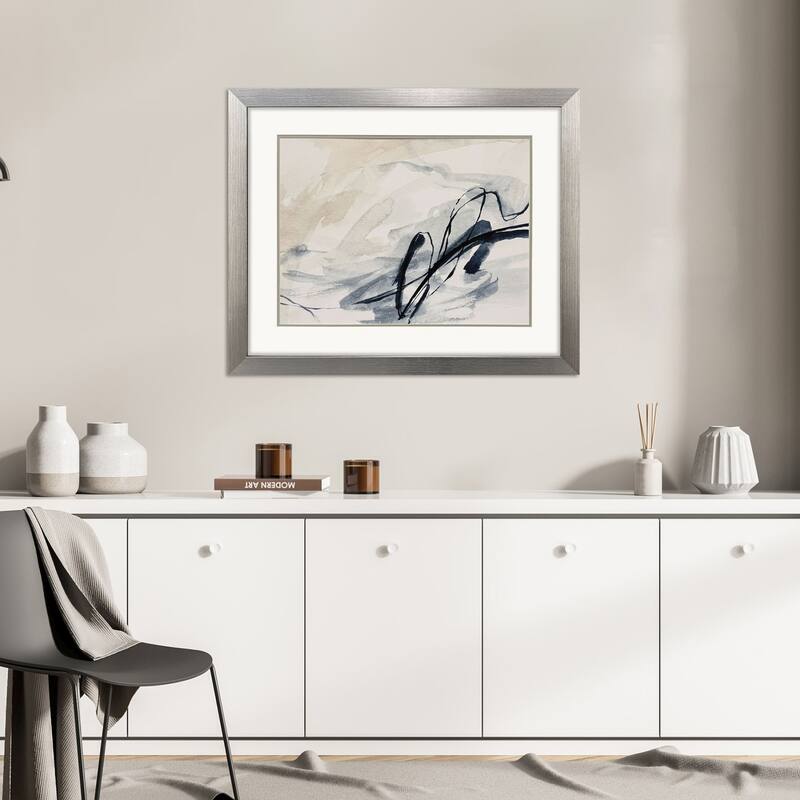 Paragon Indigo Markings II Framed Art - Plastic