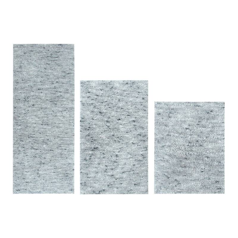 Home Weavers Cloud Comfort 100% Microfiber Bath Rug Set, Water Absorbent Soft Microfiber Shaggy Mat Machine Washable - 3Pc Set
