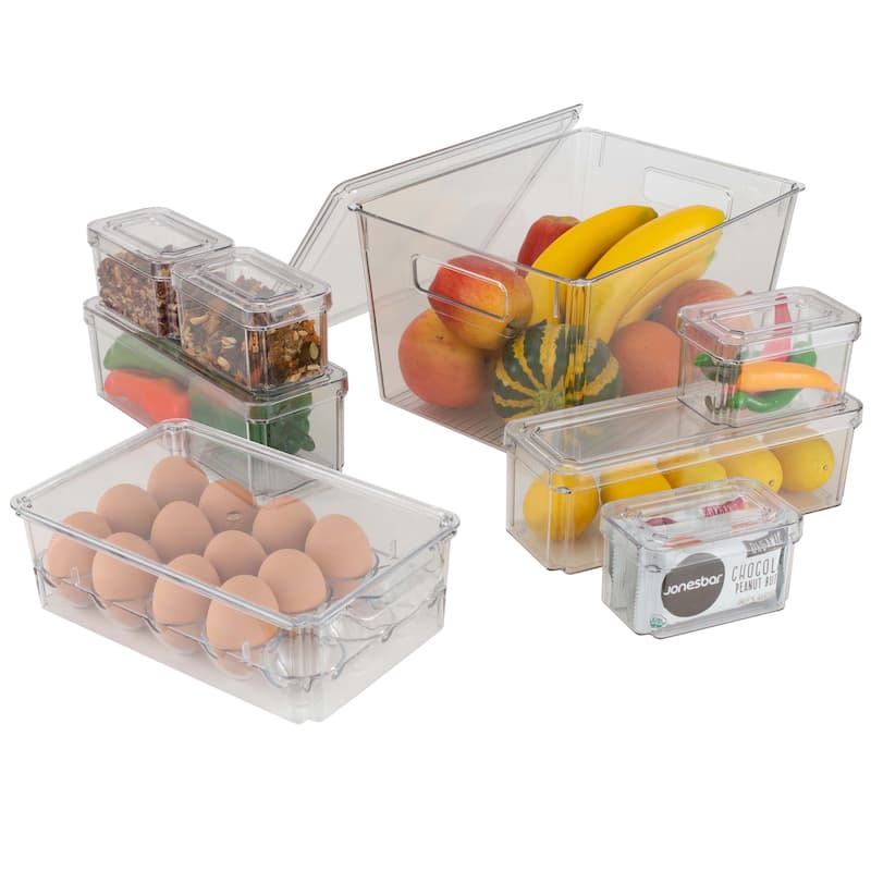 Kitchen Details Set of 8 Clear Refrigerator Organizers - 8 Piece