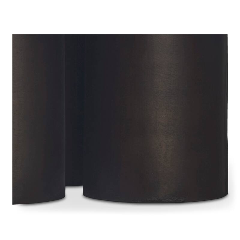 NADAAL STUDIOS Renric Outdoor Coffee Table, Round Cast Aluminum with Grooved Legs, Black Finish