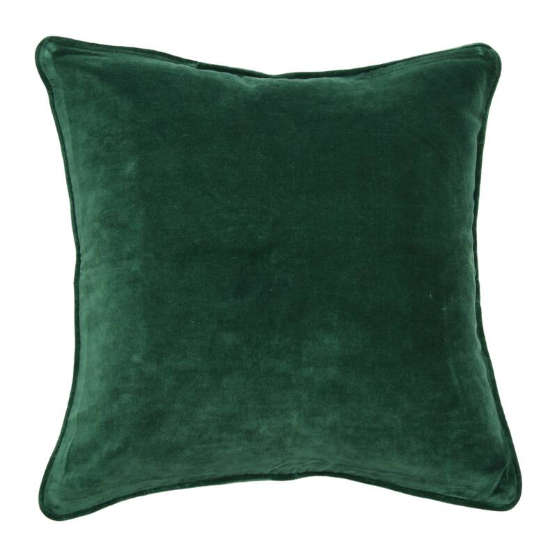 20" Square Velvet Pillow Cover - Green