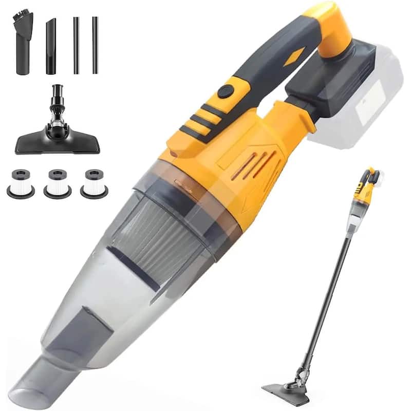 3 in 1 Wireless Vacuum 20V Handheld Cleaner for Home and Car (Battery not included) - Yellow