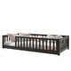 preview thumbnail 7 of 84, Montessori Twin Size Toddler Floor Bed with Fence without Door, Open-row Design Wood Frame Platform Bed with Safety Guardrails