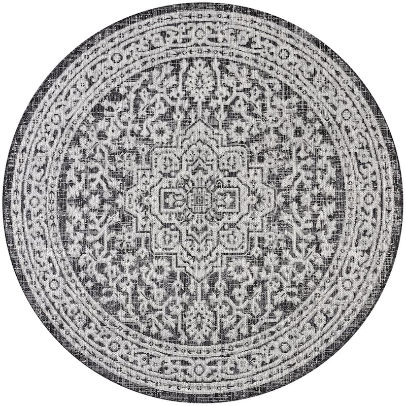 JONATHAN Y Rozetta Medallion Textured Weave Indoor/Outdoor Area Rug