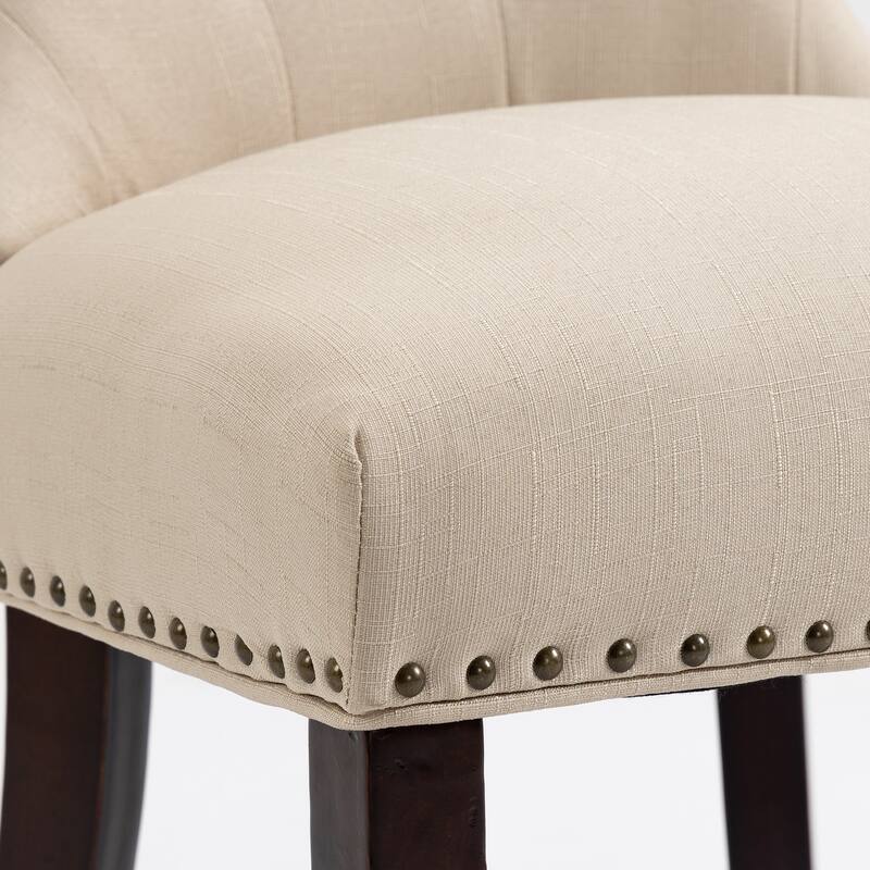 Fabric Wingback Dining Chairs Comfy Armless Accent Chairs Set of 2
