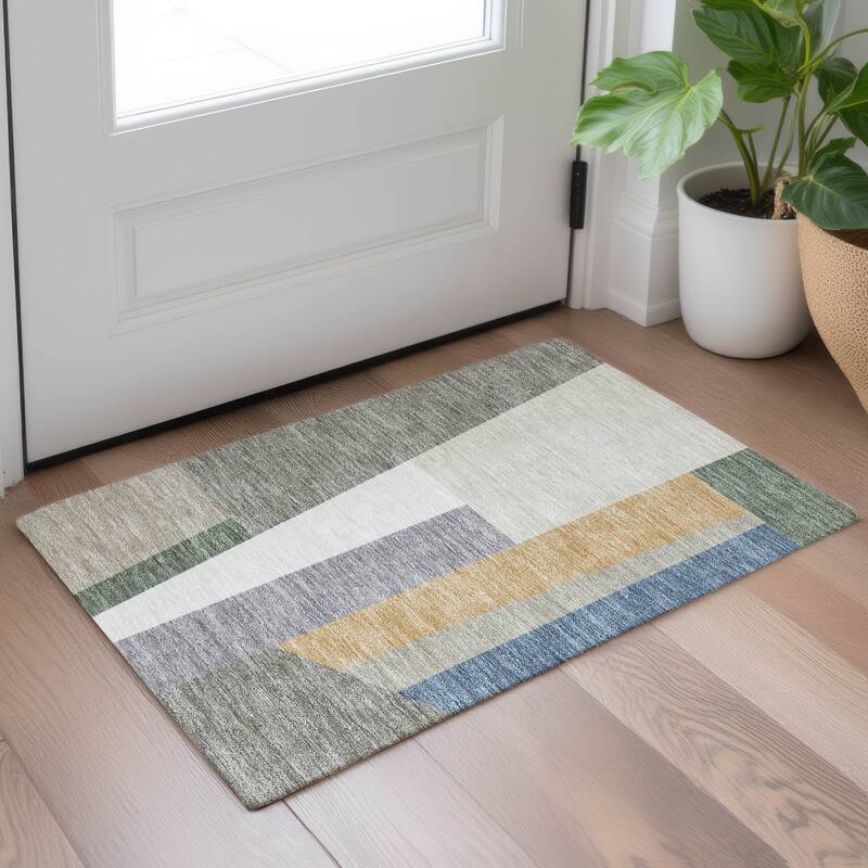 Machine Washable Indoor/ Outdoor Contemporary Jolie Chantille Rug