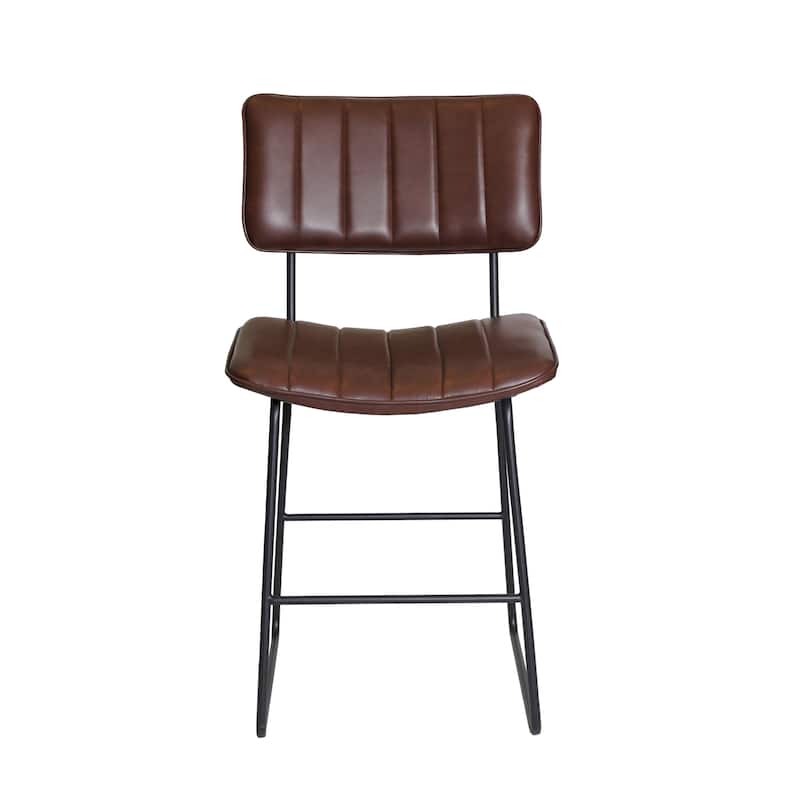 Steve Silver Tallon Metal and Faux Leather Counter Stool