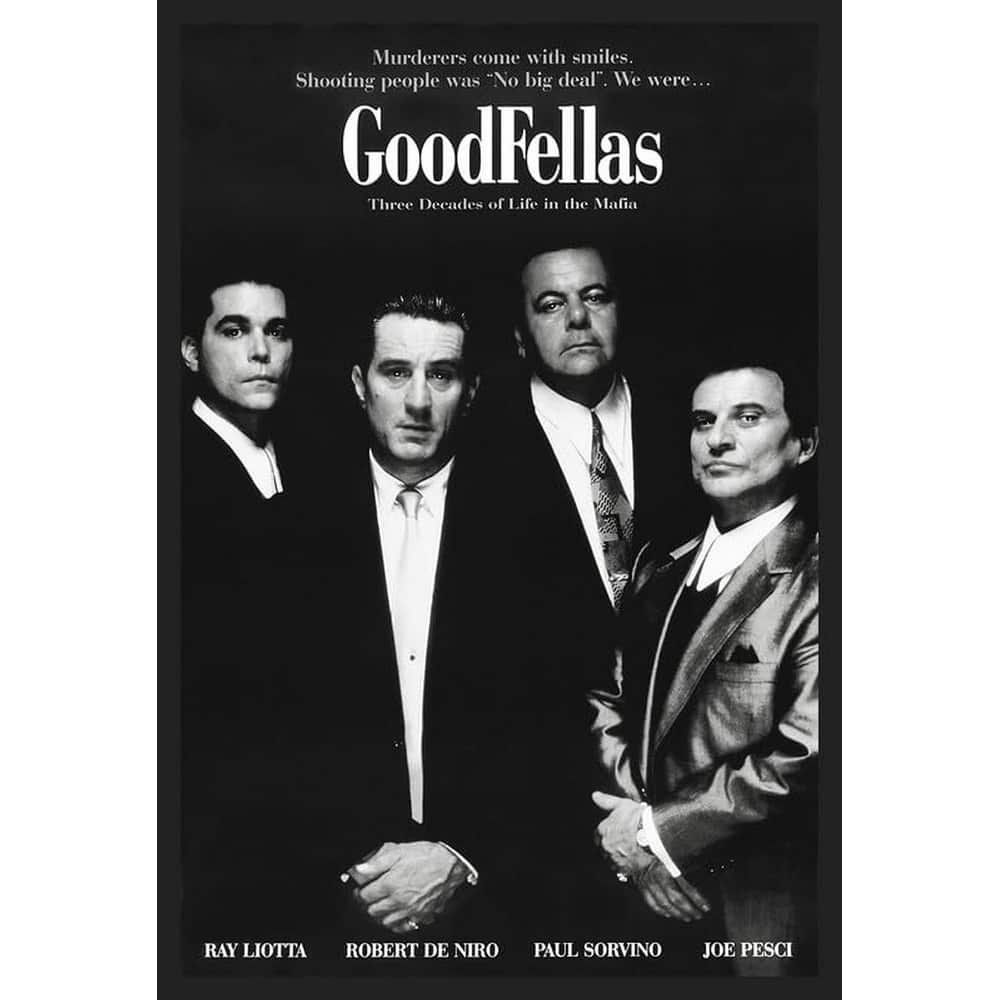 Enhance your surroundings with GoodFellas Black and White Movie Framed Poster - 24 x 36 Inch
