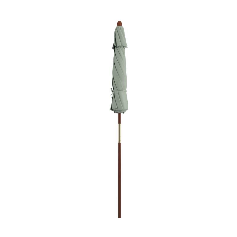 Port Lavaca 7.5ft Round Sunbrella Wooden Patio Umbrella by Havenside Home, Base Not Included