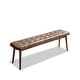 preview thumbnail 13 of 17, GDFStudio - Belvidere Modern Premium Solid Oak Wood Dining Bench with Leather Cushion & High-Density Soft Sponge Filling