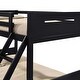 preview thumbnail 3 of 5, Contemporary Twin over Full Bunk Bed with Masculine Style Frame, Angled Ladder, Guardrails and Convertible Design, Black