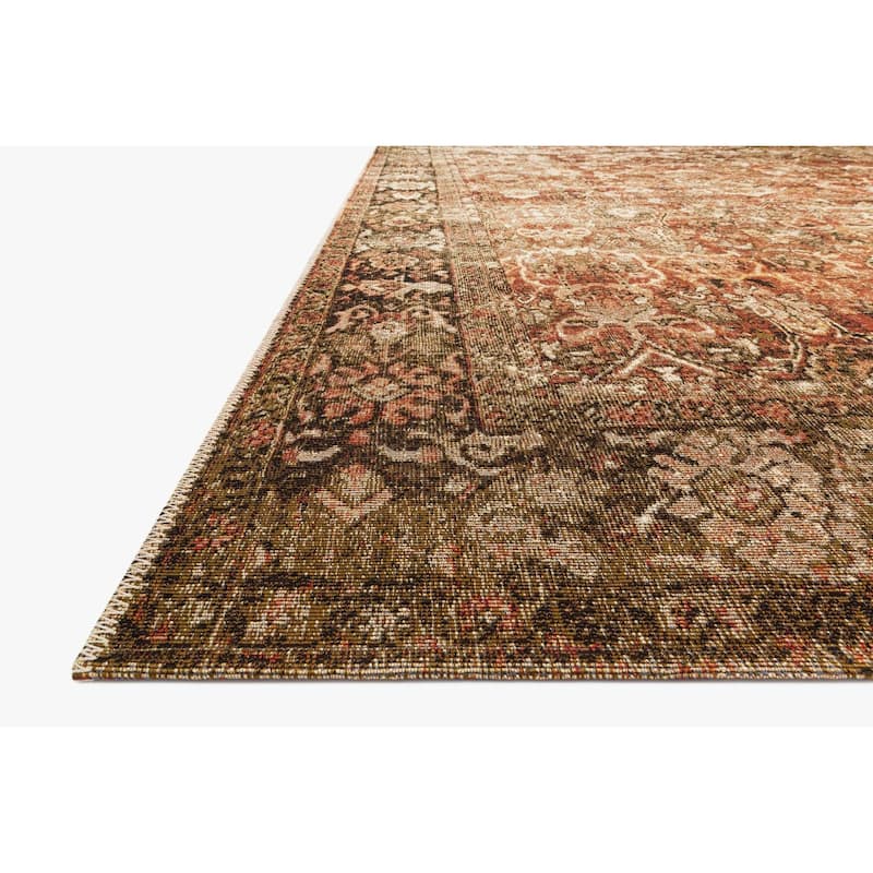 Alexander Home Luciano Rust/ Tobacco Oriental Indoor/ Outdoor Distressed Rug