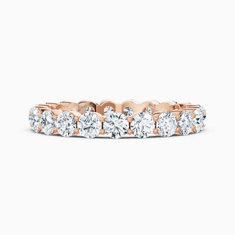 Auriya 14k Gold Round Lab Grown Diamond Eternity Band 2.00 - 7.00 ct. tw. (F-G, VS) - 2.10 ct. wt. - 7.5 - Rose
