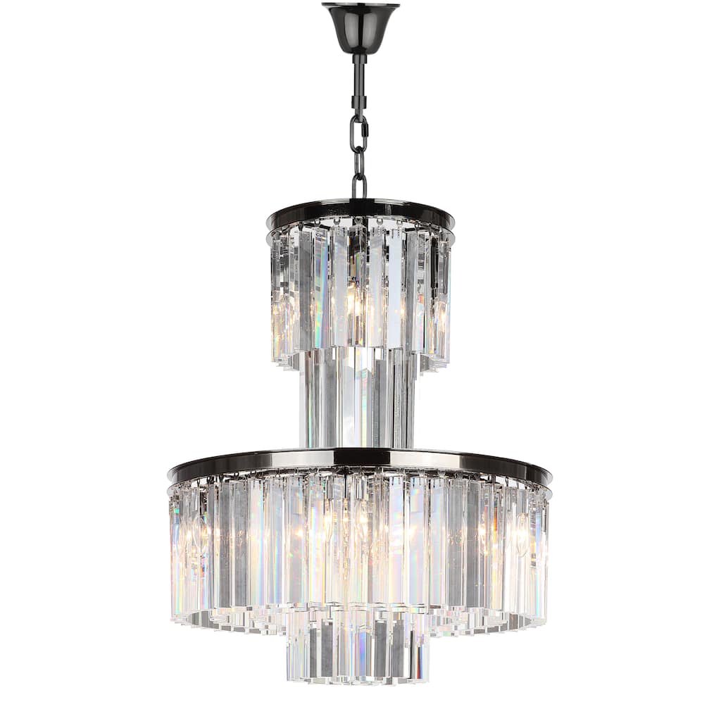 SAFAVIEH Couture Maribel Tiered Crystal Art Deco Chandelier - 26"W x 26"D x 33"H