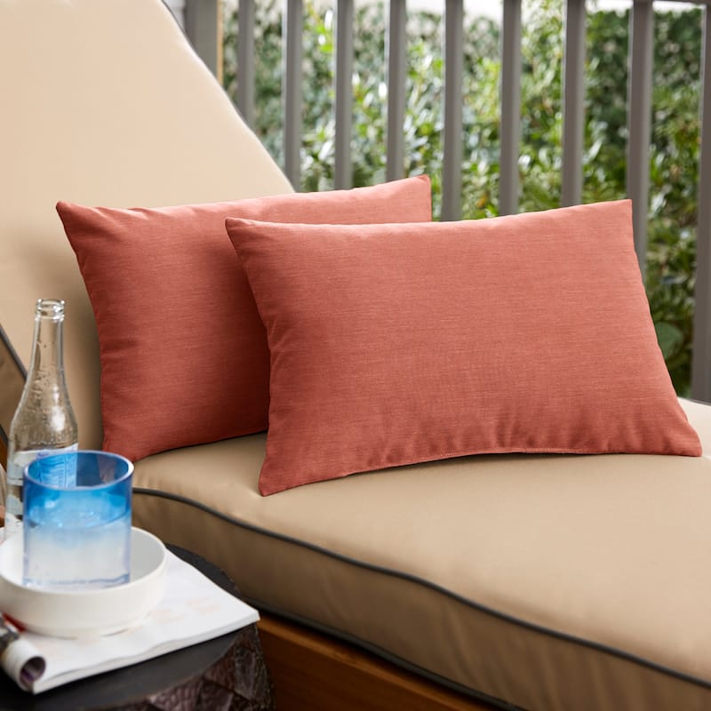 Sunbrella Cast Indoor/Outdoor Knife Edge Pillow (Set of 2) - 14 in x 24 in - Cast Coral