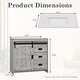 preview thumbnail 25 of 29, EROMMY Farmhouse Bathroom Vanity with Ceramic Top and Sliding Barn Door Sink Cabinet, Rustic Single Sink Vanity