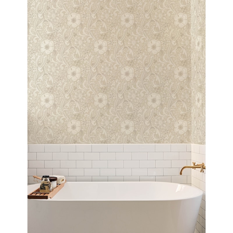 Chesapeake Liora Beige Floral Trail Wallpaper