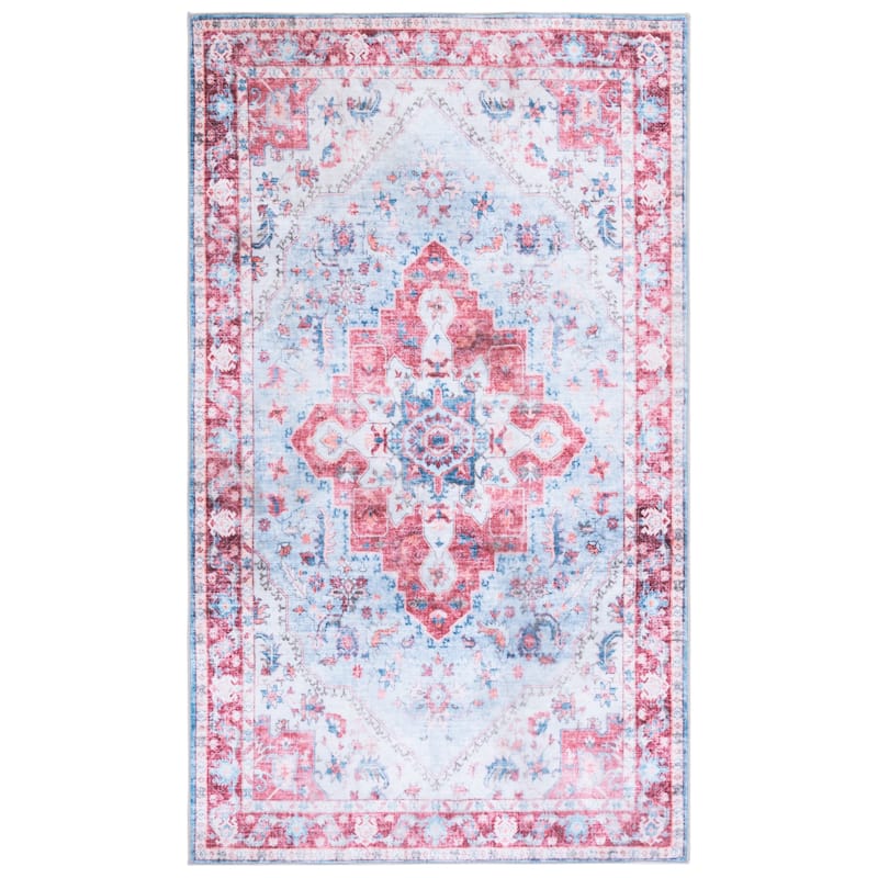 Martha Stewart Savastina Machine Washable & Slip Resistant Rug - 3' x 5' - Red/Blue