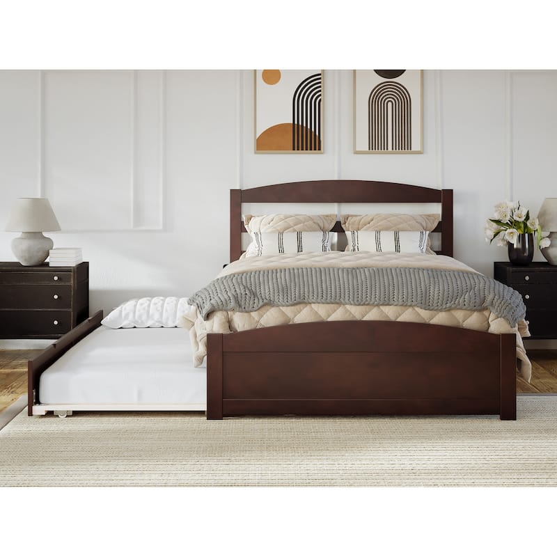 Warren Platform Bed with Footboard and Twin Trundle