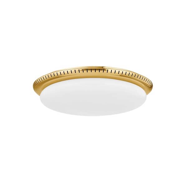 slide 2 of 5, Hudson Valley Lighting 3118 North Castle 18" Wide LED Flush Mount Aged Brass