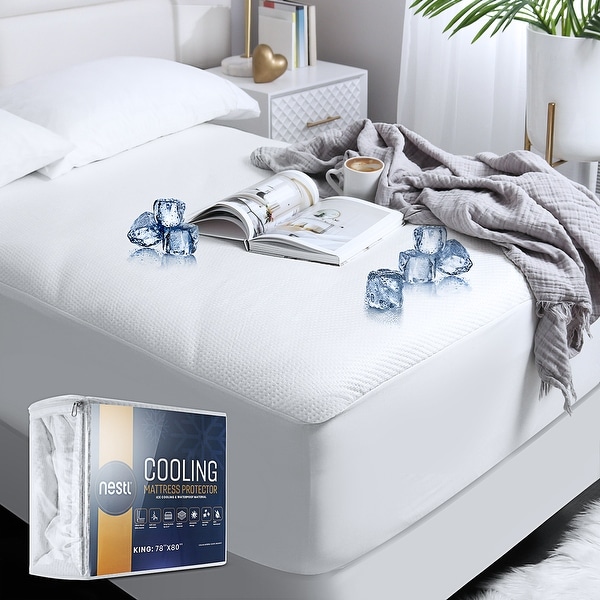 Nestl Extra Deep Pocket Cooling Mattress Protector Waterproof Tencel Blend 5 Sided Elasticized Fitted Mattress Cover On Sale Bed Bath Beyond 35324902