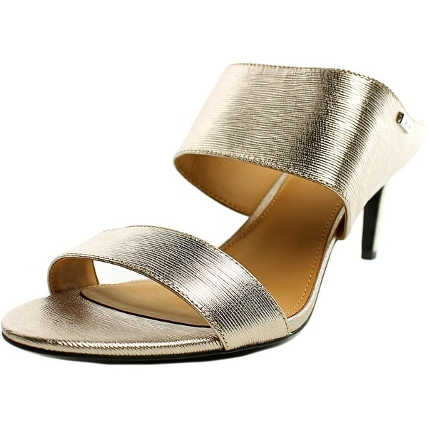 Calvin Klein Cecily Women Open Toe Leather Gold Sandals