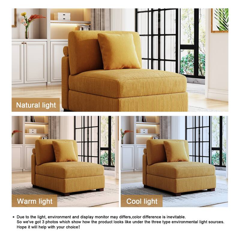 Corduroy Armchair Sofa Corner Chairs With Pillows