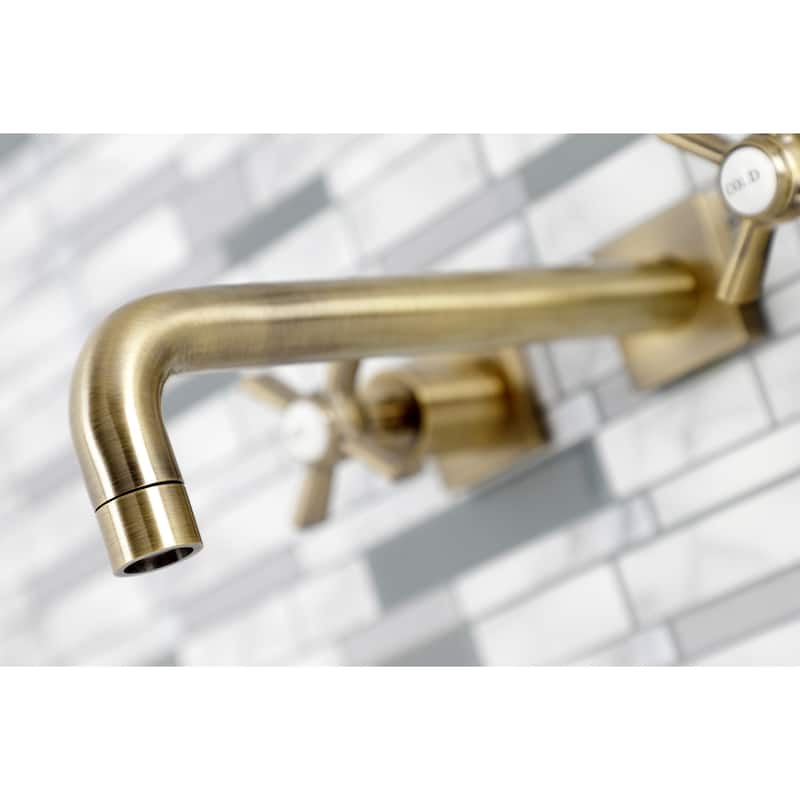 Millennium 3-Hole Wall Mount Roman Tub Faucet in Brushed Brass