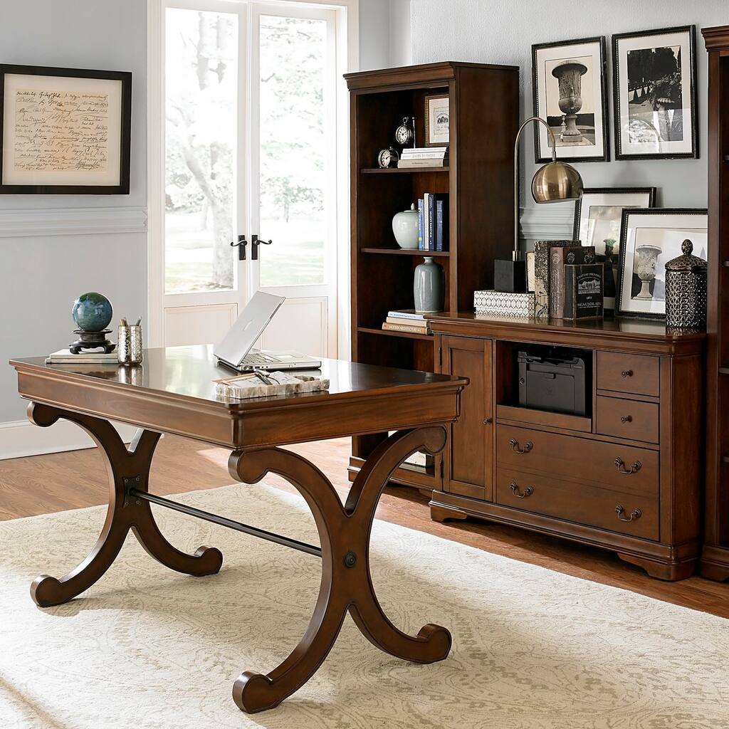 Brookview Rustic Cherry Complete 2 Piece Desk