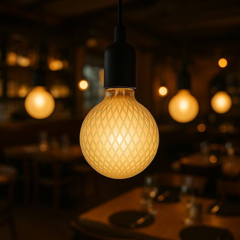 Festive Living LED G125 + COB Bulb Indoor/Outdoor Covered Edison Bulbs, E26 Base - Diamond Luxe - Large