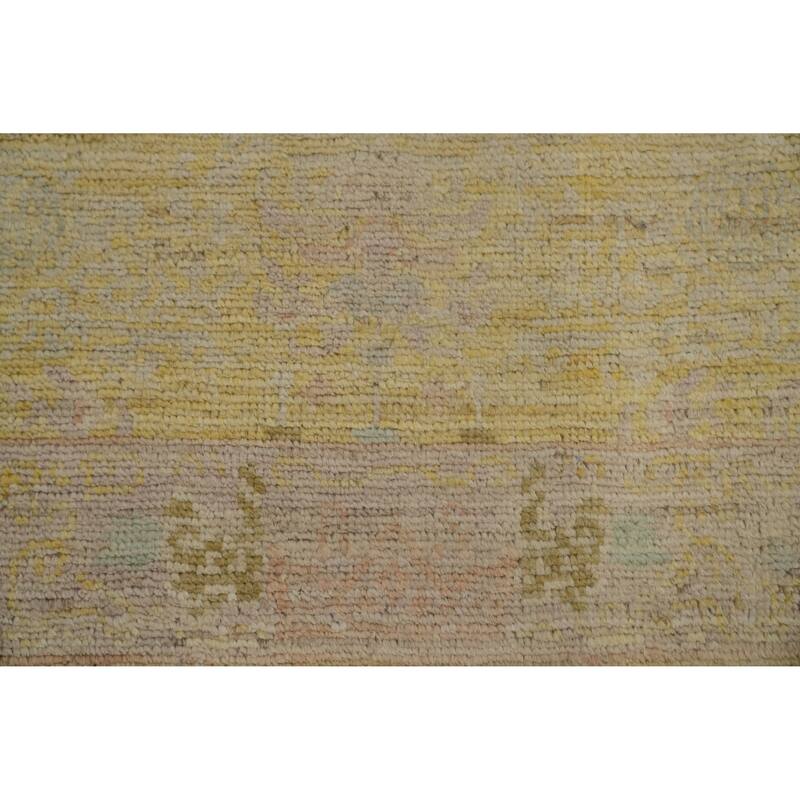 Hand Knotted Oriental 100% Wool Carpet Traditional Geometric Yellow & Gold Ziegler Area Rug - 5' 11'' X 2' 7''