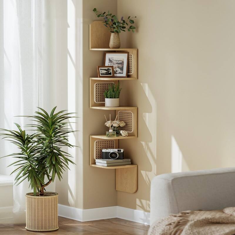 5-Tier Corner Shelf - 7.9"D x 7.9"W x 49.6"H
