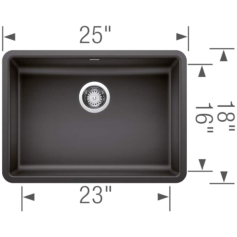 Blanco Precis 18-In X 25-In Granite Kitchen Sink - 25" x 18" x 5" - 25" x 18" x 5"