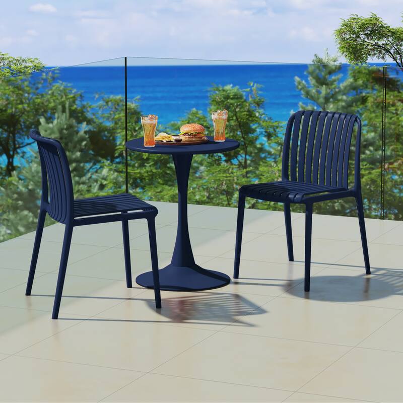 Frond and Form Outdoor Stacking Dining Side Chair (Set of 2)