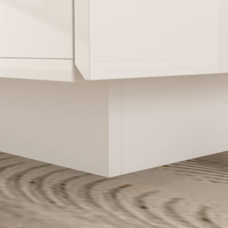 Coffee Table Storage High Gloss Coffee Tables LED Lighting Cocktail - 47.4"W