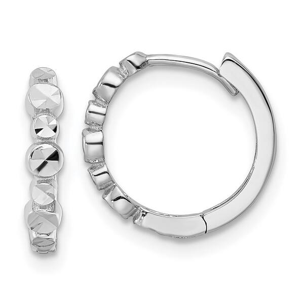 Solid 14k White Gold Twisted Hoop Earrings 1.5mm x 13mm Solid 14k White Gold Twisted Hoop Earrings 1.5mm x 13mm